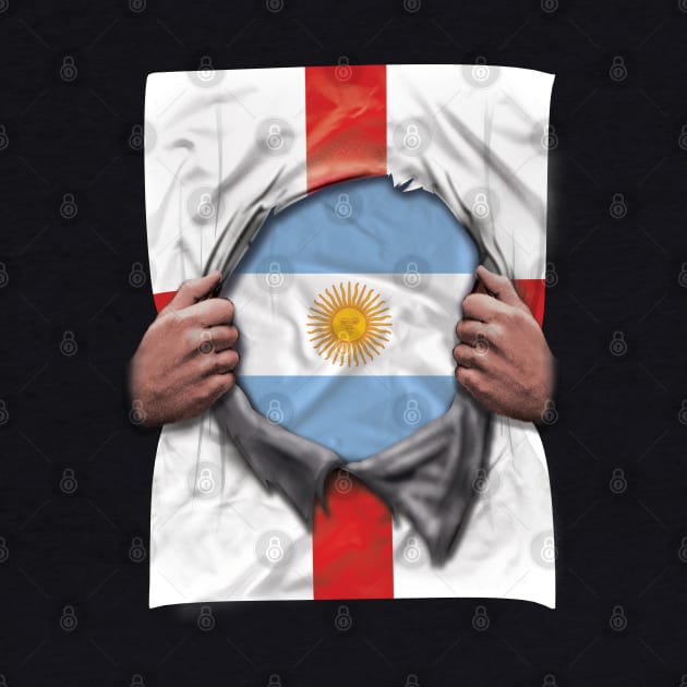 Argentina Flag English Flag Ripped Open - Gift for Argentinian From Argentina by Country Flags